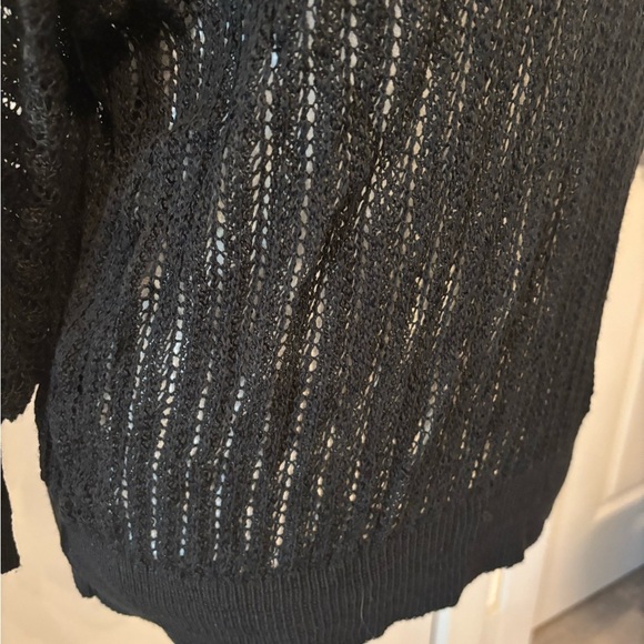 Express black mesh netted tight waistband blouse size L - Picture 8 of 14